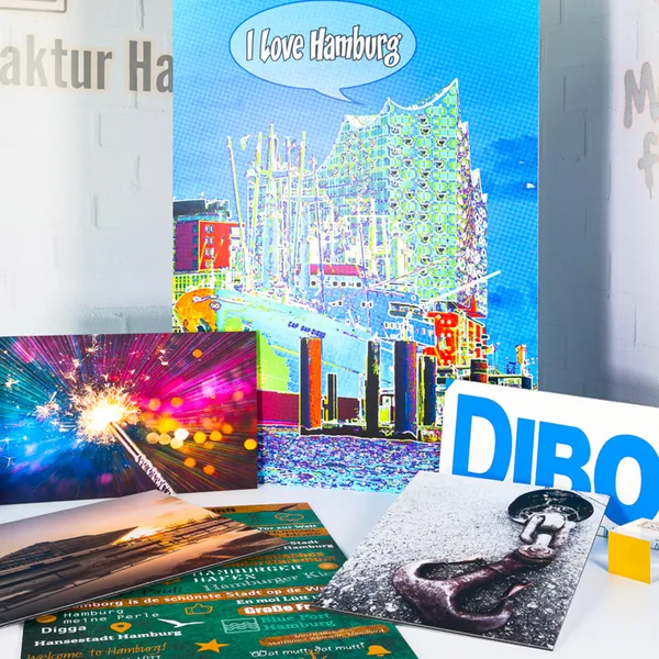 Elbphilharmonie-Motiv „I love Hamburg“ auf Alu-Dibond matt – Bilderdruck Hamburg