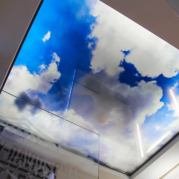 LED-hinterleuchtete Glasdecke mit Glasdruck – Hamburg