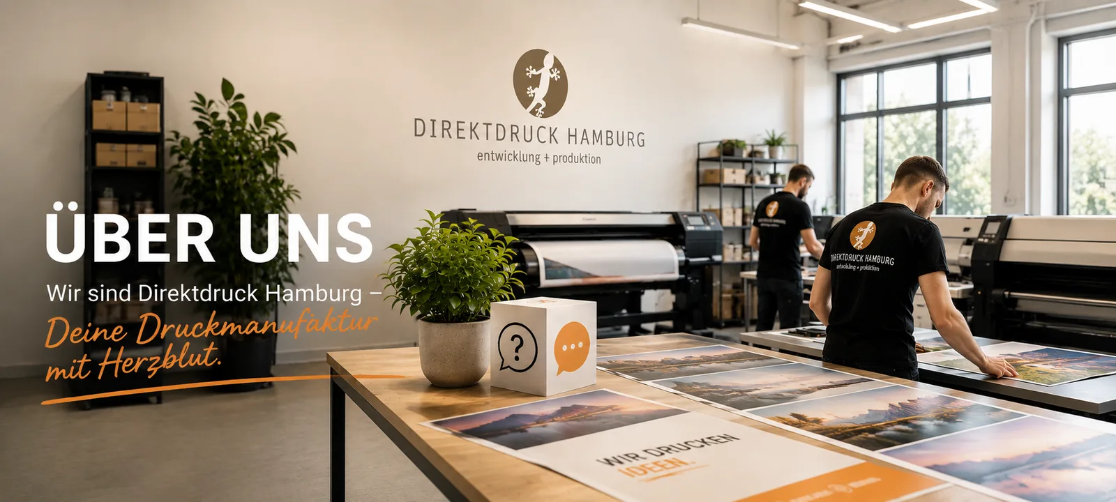 Das Team von Direktdruck Hamburg in der Produktion in Norderstedt bei Hamburg