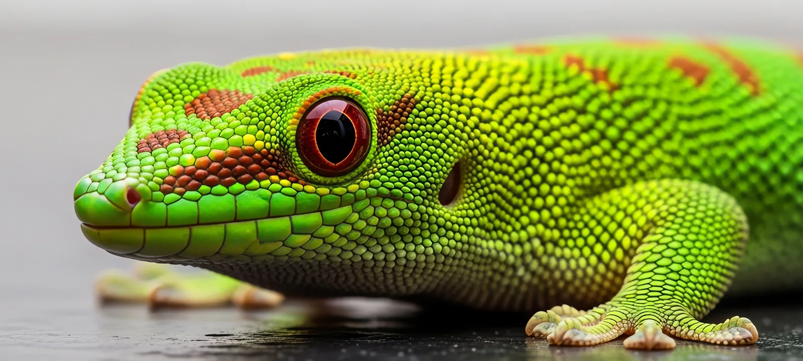 Direktdruck Hamburg – Gecko als Markenmotiv für farbintensiven UV-Direktdruck